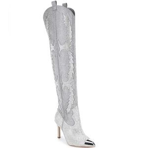 Gianni Bini KatyannaTwo Over the knee rhinestone embellished western dress boots
